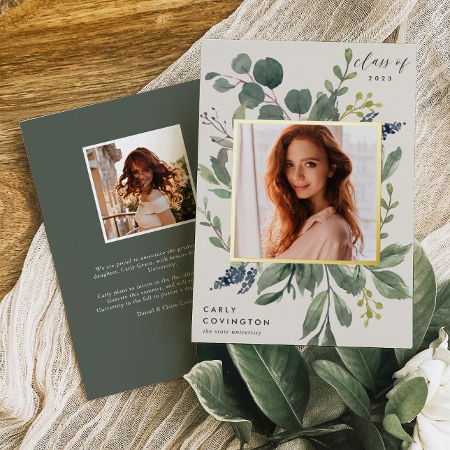 Eucalyptus & Sage Foil Graduation Announcement (Creator Uploaded)