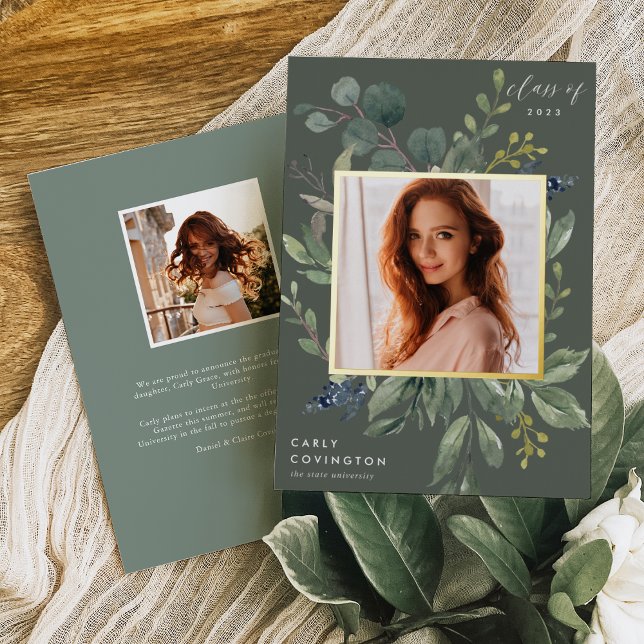 Eucalyptus & Sage Foil Graduation Announcement (Creator Uploaded)