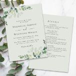 Eucalyptus Sage Green All in One Wedding Invitation<br><div class="desc">Set the romantic feel for your wedding day with this modern design featuring watercolor eucalyptus leaves. You can add more information about your wedding to the back of the invite..</div>