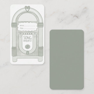 Eucalyptus Sage Green Jukebox Song Request Card
