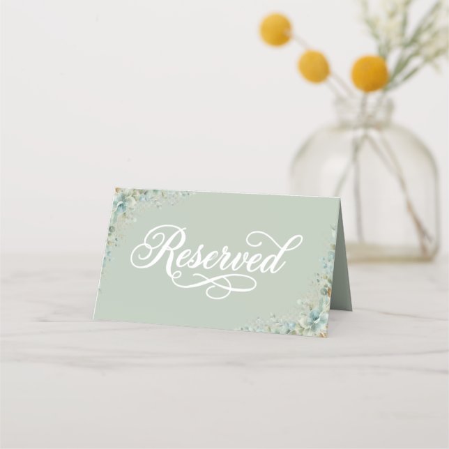 Eucalyptus Sage Green Reserved Sign Card (Back)