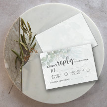 Eucalyptus sage green RSVP Response Card