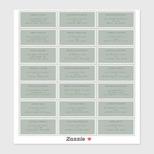 Eucalyptus Sage Green Wedding Guest Address Label