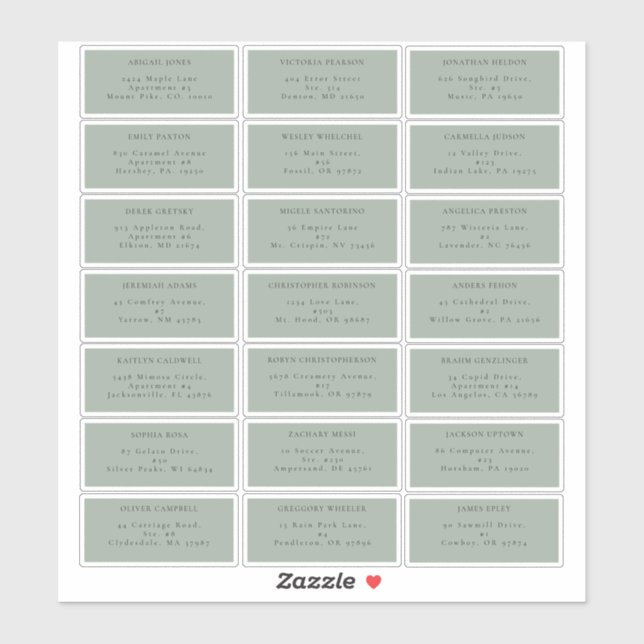 Eucalyptus Sage Green Wedding Guest Address Label (Sheet)