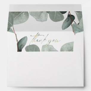 Eucalyptus sage green wedding invitation envelopes