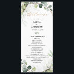 Eucalyptus Sage Greenery Modern Geometric Wedding Programme<br><div class="desc">Modern elegant spring / midsummer wedding program features a bouquet of soft watercolor greenery lush green leaves / botanical leaves / eucalyptus / succulents and gold geometric frame . Please find more matching designs and variations from my "blissweddingpaperie" store. And feel free to contact me for further customisation or matching...</div>