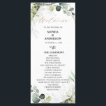 Eucalyptus Sage Greenery Modern Geometric Wedding Programme<br><div class="desc">Modern elegant spring / midsummer wedding program features a bouquet of soft watercolor greenery lush green leaves / botanical leaves / eucalyptus / succulents and gold geometric frame . Please find more matching designs and variations from my "blissweddingpaperie" store. And feel free to contact me for further customisation or matching...</div>