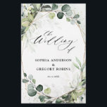 Eucalyptus Sage Greenery Modern Wedding Program<br><div class="desc">Modern elegant spring / midsummer wedding program features a bouquet of soft watercolor greenery lush green leaves / botanical leaves / eucalyptus / succulents and gold geometric frame . Please find more matching designs and variations from my "blissweddingpaperie" store. And feel free to contact me for further customisation or matching...</div>