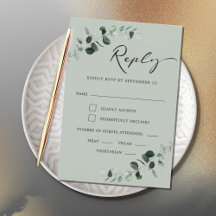 Eucalyptus Sage Modern Calligraphy Meals Wedding