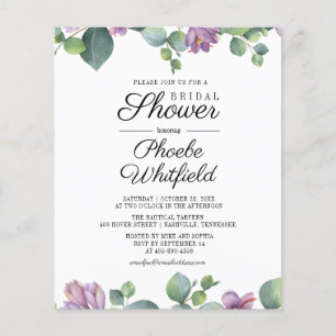 Eucalyptus Script Bridal Shower Invitation