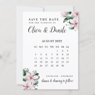 Eucalyptus Script Calendar Photo Save The Date Invitation