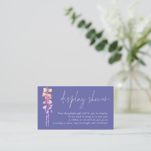 Eucalyptus Script Periwinkle Display Baby Shower Enclosure Card