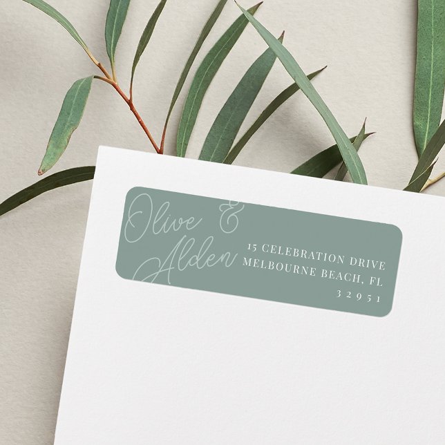 Eucalyptus Script Watermark Wedding Return Address (Creator Uploaded)