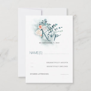 Eucalyptus Script Wedding RSVP Card