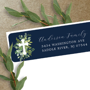 Eucalyptus Serenity Cross Return Address Label