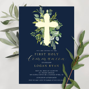 Eucalyptus Serenity  First Communion Invitation