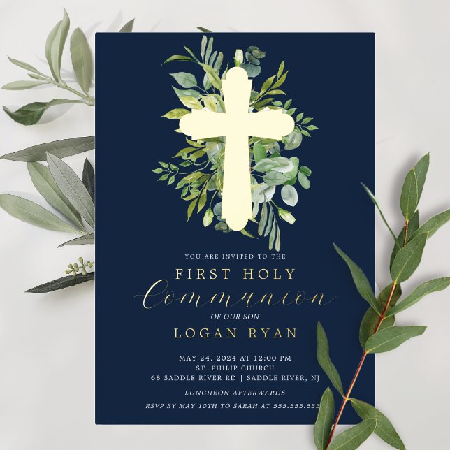 Eucalyptus Serenity  First Communion Invitation (Creator Uploaded)
