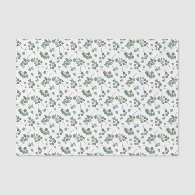 Eucalyptus Silver Dollar Tree Foliage Pattern Tissue Paper (Front)