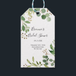 Eucalyptus Simple Brown Floral Bridal Shower Gift Tags<br><div class="desc">These eucalyptus simple brown floral bridal shower gift tags are perfect for a modern wedding shower. The design features artistically hand-painted beautiful eucalyptus green leaves arranged into geometric shapes,  inspiring natural beauty.</div>