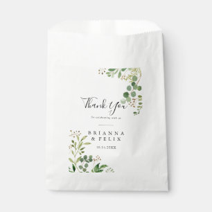 Eucalyptus Simple Brown Floral Thank You Wedding Favour Bags