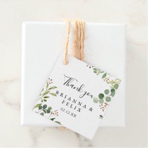 Eucalyptus Simple Brown Floral Wedding Favour Tags
