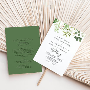 Eucalyptus Simple Floral Front & Back Wedding Invitation