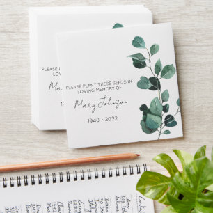 Eucalyptus Simple Memorial Seed Envelope