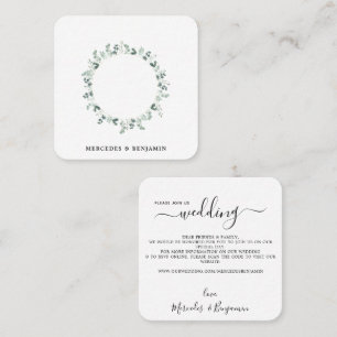 Eucalyptus Simple QR Code Wedding Invitation