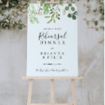 Eucalyptus Simple Rehearsal Dinner Welcome Sign<br><div class="desc">This eucalyptus simple rehearsal dinner welcome sign is perfect for a modern wedding rehearsal. The design features artistically hand-painted beautiful eucalyptus green leaves arranged into geometric shapes,  inspiring natural beauty.</div>