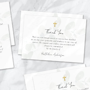 Eucalyptus Simple Script Funeral  Thank You Card