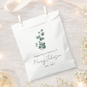 Eucalyptus Simple Seed packet Funeral Favour Bags