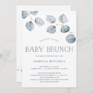 Eucalyptus Simplicity Baby Brunch Invitation