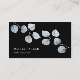 Eucalyptus Simplicity   Black Business Card