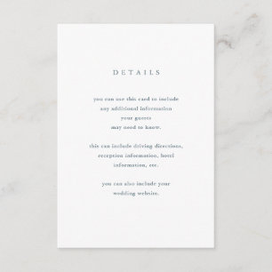 Eucalyptus Simplicity   Wedding Guest Details Enclosure Card