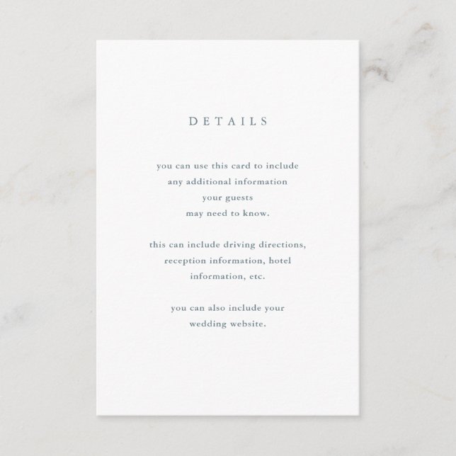 Eucalyptus Simplicity | Wedding Guest Details Enclosure Card (Front)