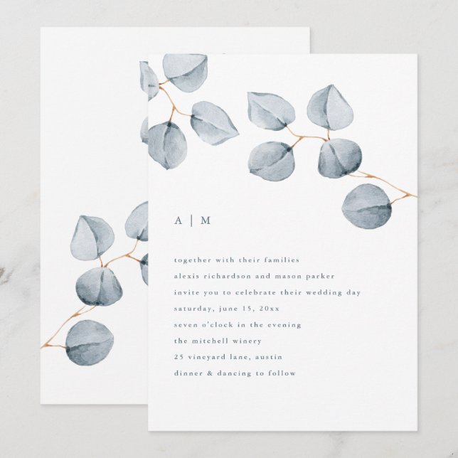 Eucalyptus Simplicity | Wedding Invitation (Front/Back)