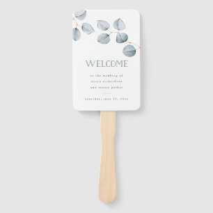 Eucalyptus Simplicity   Wedding Welcome Hand Fan