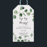 Eucalyptus Sip Sip Hooray Bridal Shower  Gift Tags<br><div class="desc">These eucalyptus sip sip hooray bridal shower gift tags are perfect for a modern wedding shower. The design features watercolor hand-drawn elegant botanical eucalyptus branches and leaves.</div>