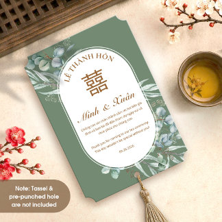 Eucalyptus Song Hy Thank You Card and code QR