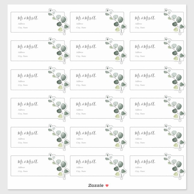 Eucalyptus Sprig Guest Address Labels (Sheet)