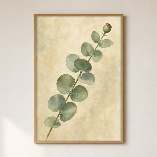 Eucalyptus Stem Study Watercolour Poster
