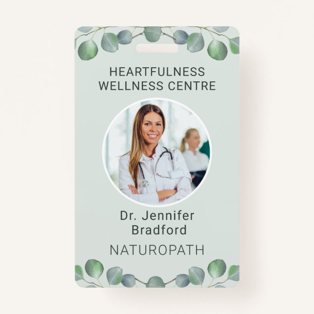 Eucalyptus Style Custom  ID Badge (Front)