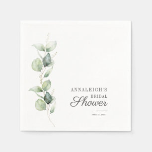 Eucalyptus Succulent Bridal Shower Modern Paper Napkin