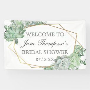 Eucalyptus Succulent Greenery Border Bridal Shower Banner