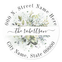 Eucalyptus succulent greenery return address