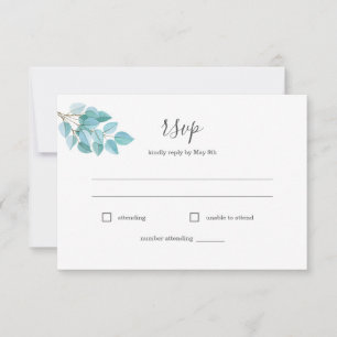 Eucalyptus + succulent meal choice RSVP card