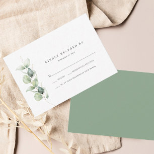Eucalyptus Succulent Wedding RSVP Card