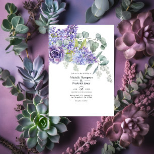 Eucalyptus Succulents QR Code RSVP Wedding Invitation