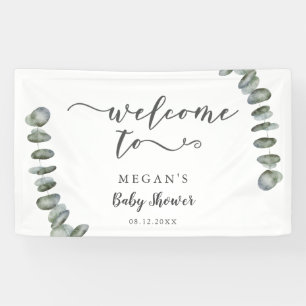 Eucalyptus Summer Greenery Baby Shower Welcome Banner
