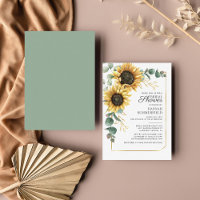 Eucalyptus Sunflower Bridal Shower Invitation